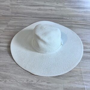 Shade & Shore Packable Straw Floppy Hat Beach Summer White